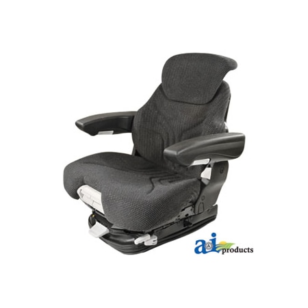 Grammer Seat Assembly, Charcoal MATRIX CLOTH, Black Vinyl Armrests 28"" x26"" x25.5 -  A & I PRODUCTS, A-MSG95741GRC